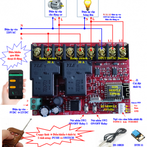 Mạch iOT 2 Relay – hẹn giở thời gian thực ON_OFF